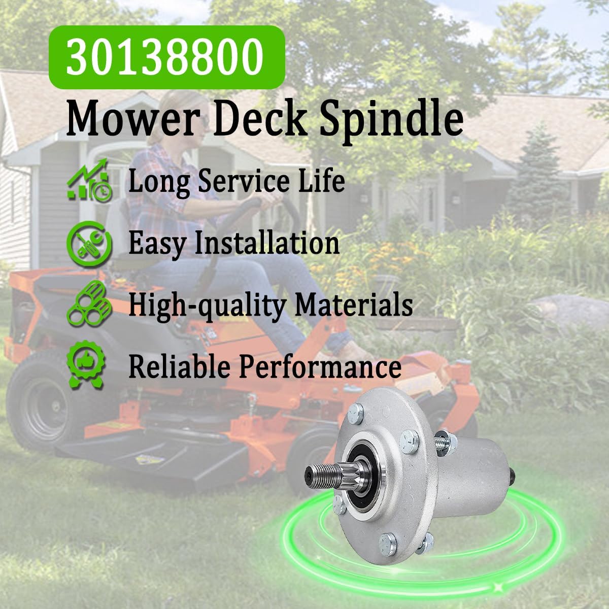 Definity 30138800 3Pcs Mower Deck Spindle Compatible with Ariens Ikon 42/48/ 52/60, for Gravely ZT XL 42/48/ 52/60 and ZTX 42/48/ 52 Ride-On Zero Turn, Lawn Mower Spindle, 810-CSP2416N (3, Silver)