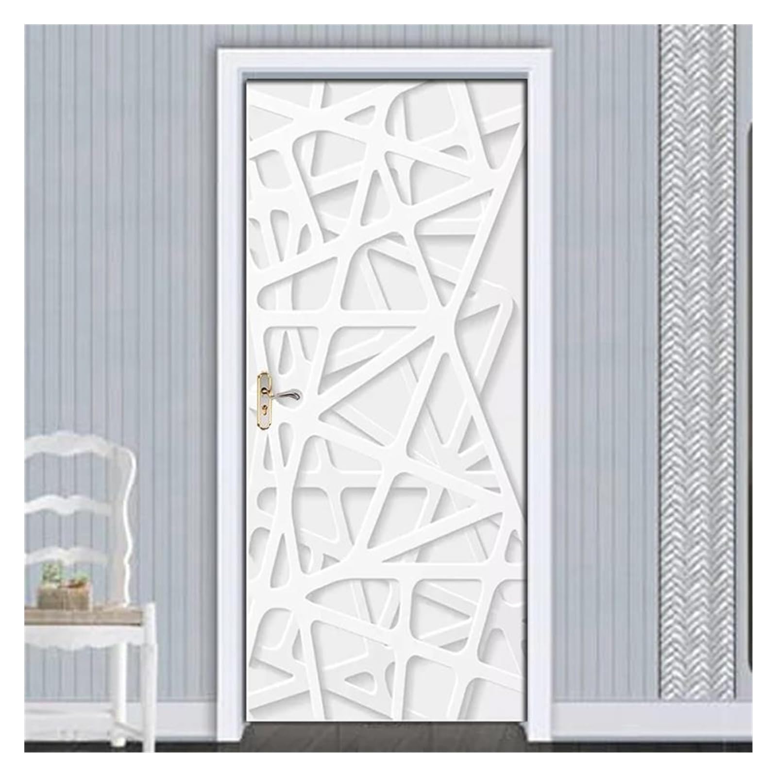 Autocollants de porte amovibles 3D ligne blanche pour masquer les imperfections