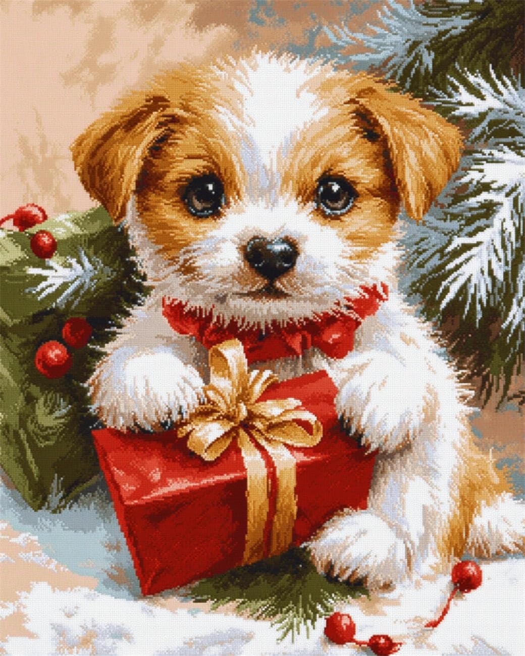 AxiangziK DIY Stamped Cross Stitch Kits Cartoon Dog 11CT 50x70cm