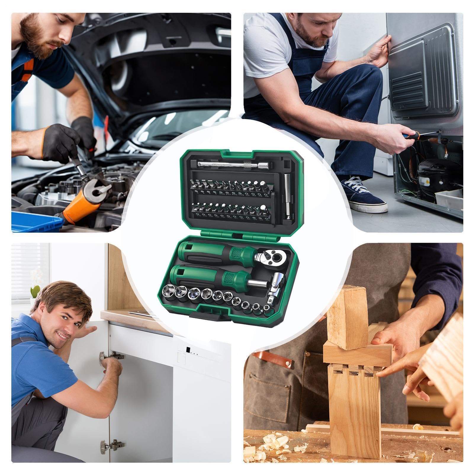 Set di chiavi a cricchetto Attrezzo magnetico a cricchetto per riparazioni | Set di chiavi riparazioni auto per meccanici fai da te e domestici automotive officina industria garage elettrodomestic