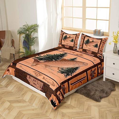 Miniatura 3 de Juego de ropa de cama con diseño de peces y animales del océano para niños, adolescentes, para ir a pescar, transpirable, con temática de granja,