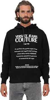 VERSACE JEANS COUTURE Black Signature Label Print Sweatshirt-XXL
