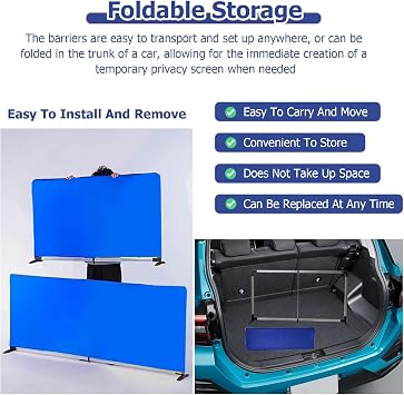 Table Tennis Barrier with Oxford Cloth, Studio/Basement Reusable Court Dividers for Pickleball Courts, Contest Surround Barrier Block for Table Tennis Court, Ready To Install(Blue 6 pcs,55 x 28-3/10 i