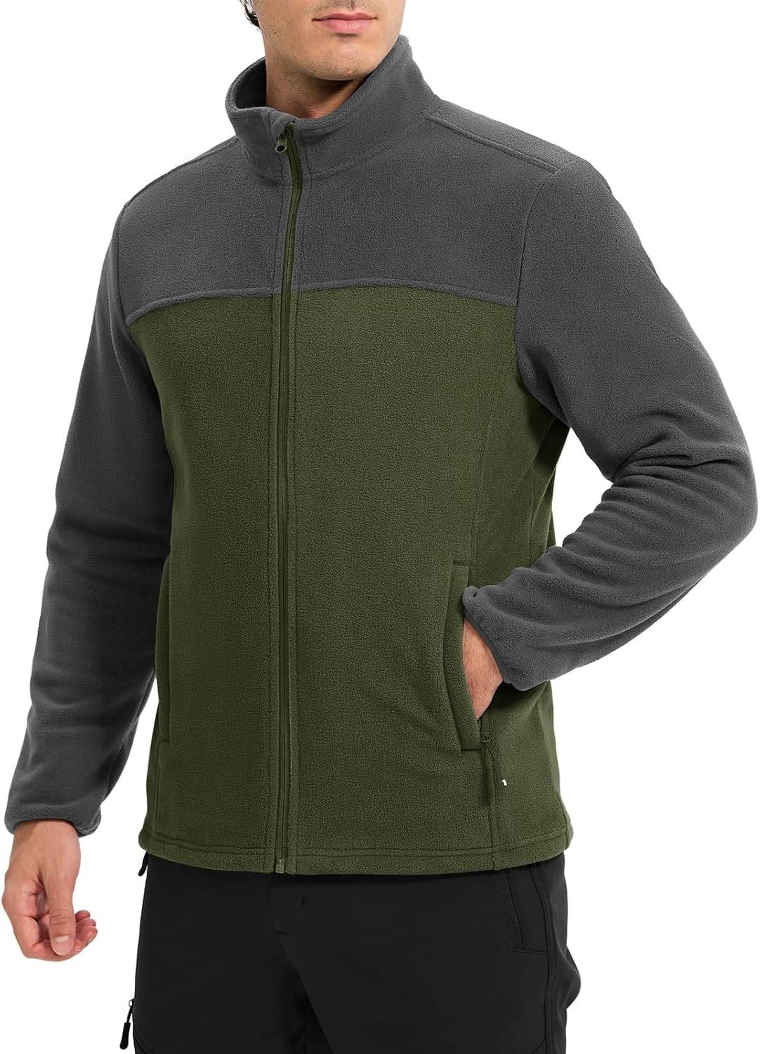 Rdruko Men's Fleece Jacket Full Zip Lightweight Warm Outdoor Hiking Casual Jacket - Image 7