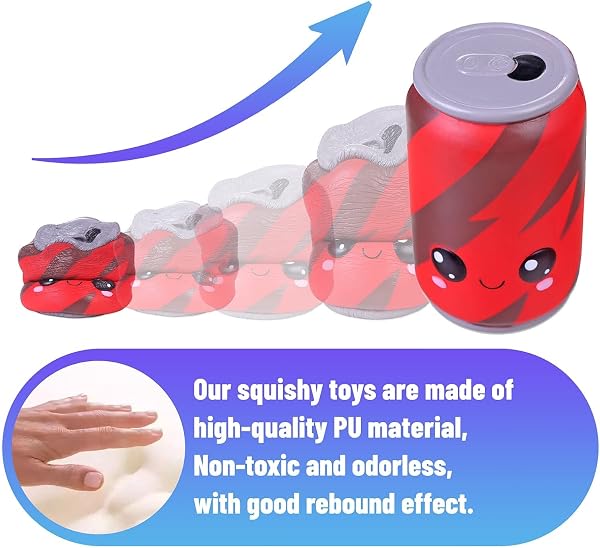 ANBOOR Squishies Pop-Top Can Kawaii Soft Slow Slow Profumo profumato Cibo Squishies Rimessaggio per Stress Giocattolo per Bambini - 3
