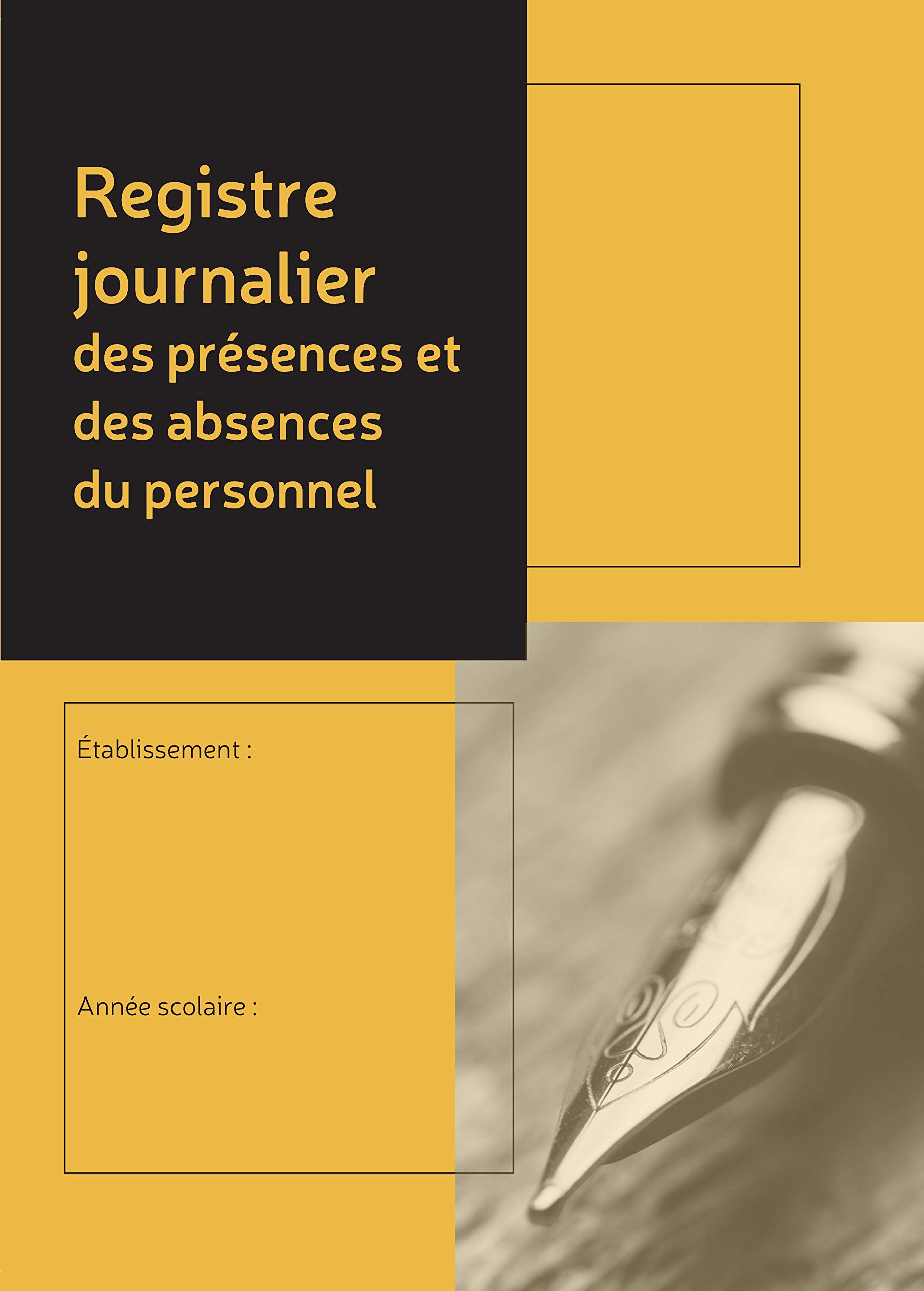 le dauphin - Ref. 53935D - 1 Daily staff attendance and absence register - Dimensions 29.7 x 21 cm - 24 pages - registration of 37 names over 12 months - Black/orange cover