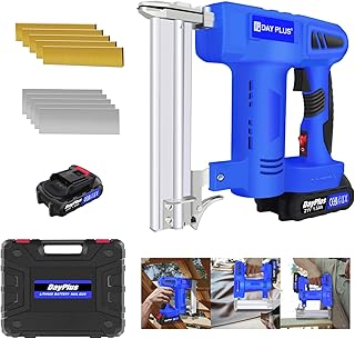 Staple Gun for Wood Heavy Duty 2 in 1 Nail Gun, Electric Wood Brad Nailer, Upholstery Staple Gun Kit with 100 Staples & 100 Nails, Electric Nailer for Renovation, Decoration, Joinery