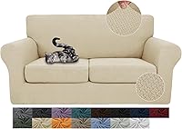 Vista 40 de JIVINER Fundas de sofá de 3 piezas para sofá de 2 cojines, funda de sofá elástica con 2 fundas de cojín de asiento extra grandes, fundas gruesas