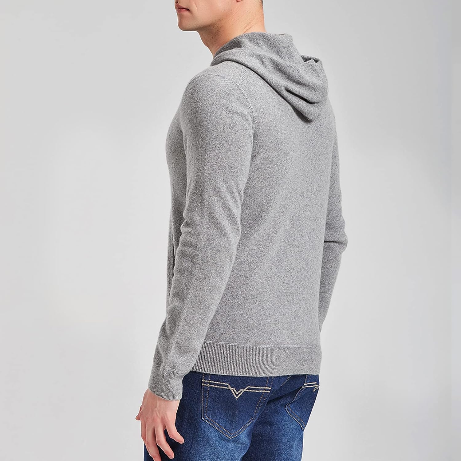 GreenMount Cashmere Sweater for Men Essential Base Hoodie Long Sleeve Pullover Sweater with Pocket - Image 3