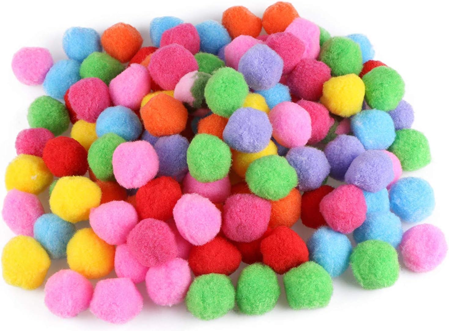 Yoodelife Pom Poms 1.5 Inch 100 Pack Pompoms Pipe Cleaners for DIY Crafts Making, Preschool Crafts Supplies