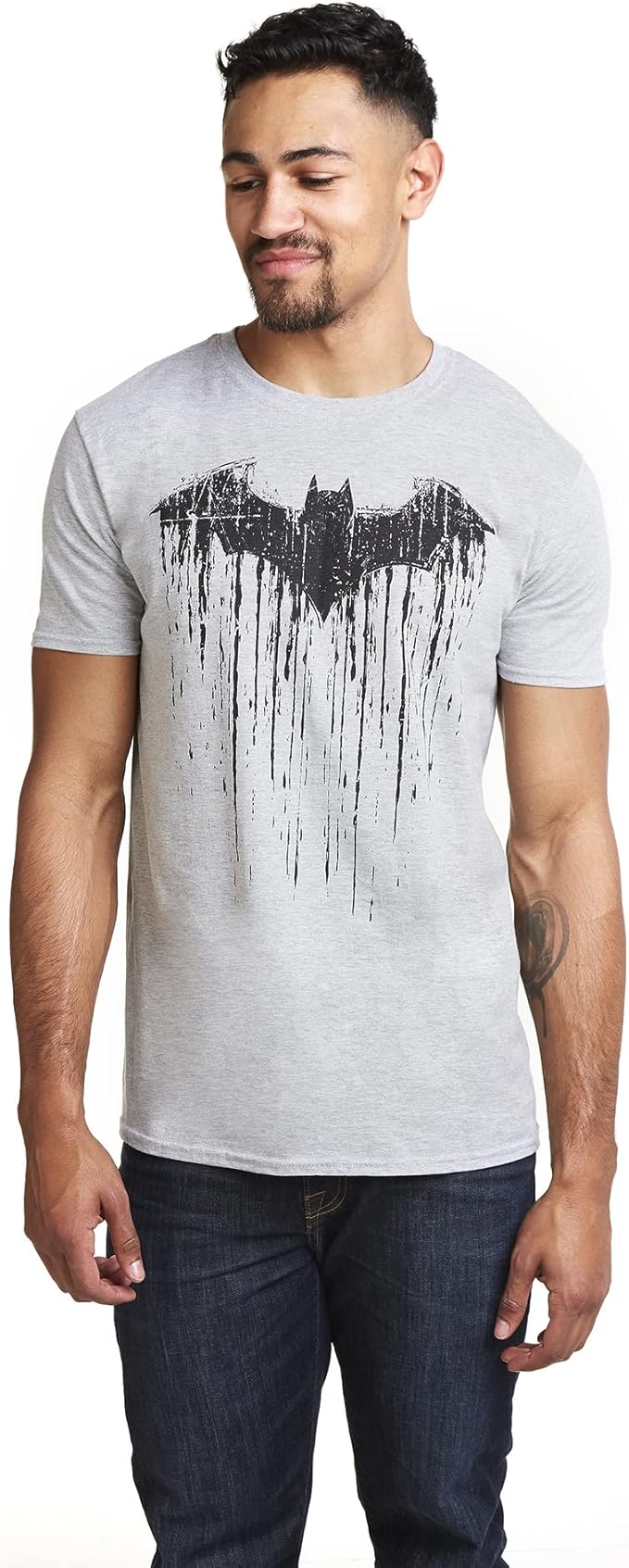 Camiseta Algodón Cómoda DC Comics Batman Mens Nightfall T-Shirt (Charcoal) | SHEIN A Camiseta Cómoda Lavable