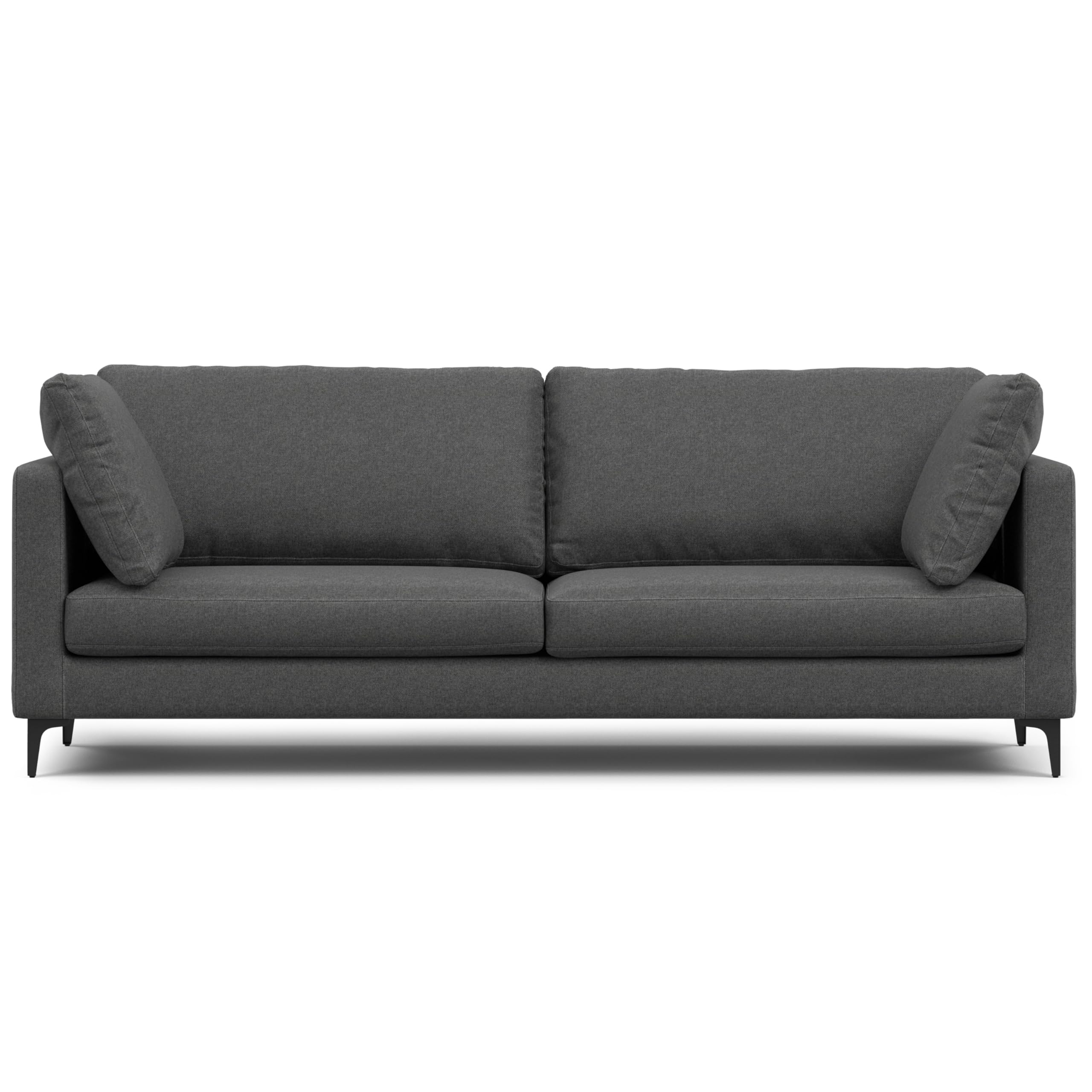 SIMPLIHOME Ava Sofa in 100 Recycled Polyester Tightly Woven Performance Fabric Pebble Grey 90-inches Wide Handcrafted Mid-Century Modern