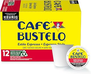 Café Bustelo Espresso Style Dark Roast, Single Serve Coffee Pods, 12 Count (Pack of 1)