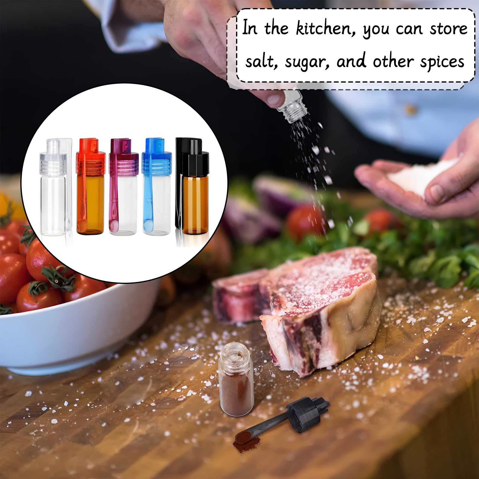 FUGLUS 3er Set Glasfläschchen 8ml - Mit Trichter Für Pulver & Flüssigkeiten