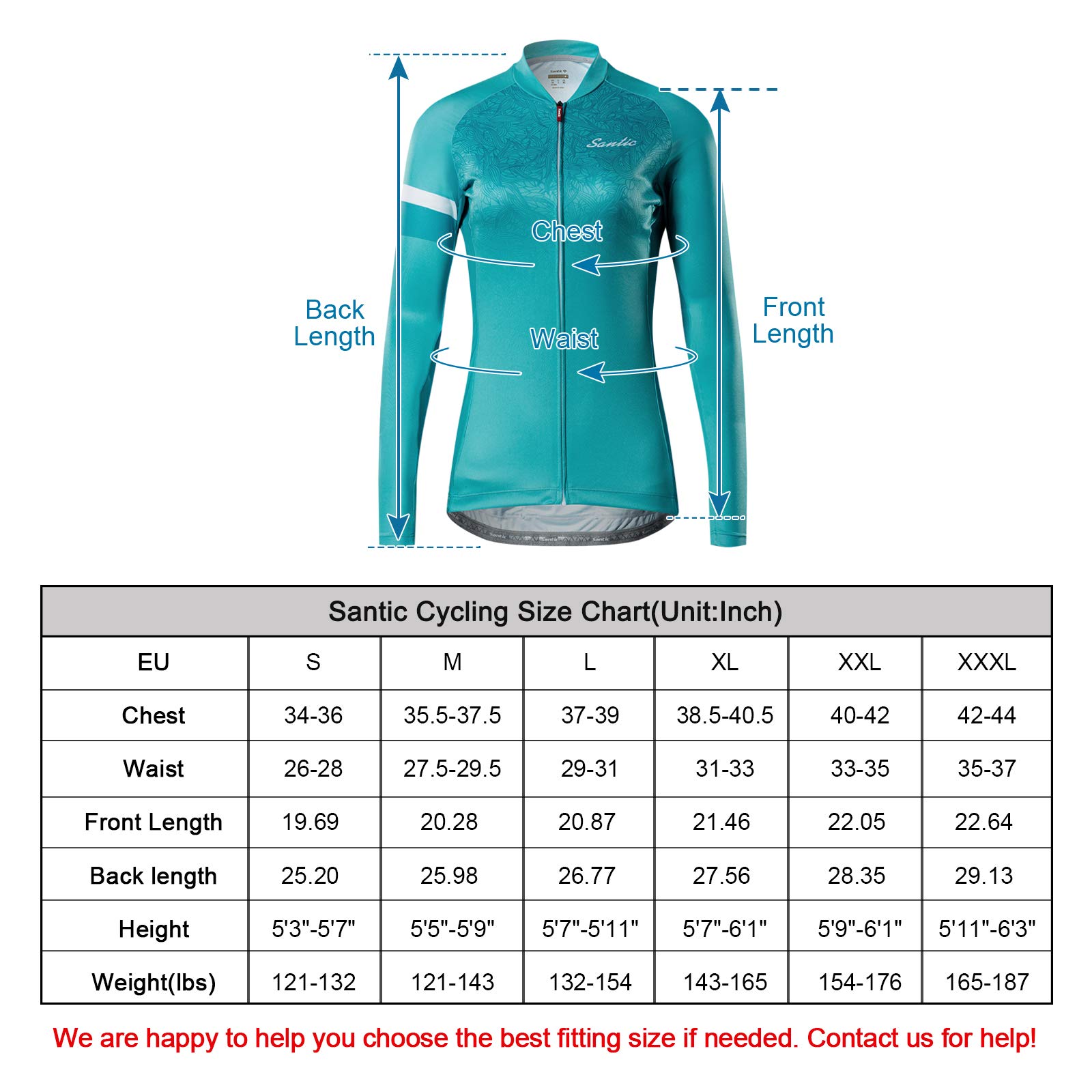 Santic Maillot Ciclismo Mujer Manga Larga Ciclismo Tops Chaqueta Bicicleta Camiseta Bicicleta Transpirable Secado