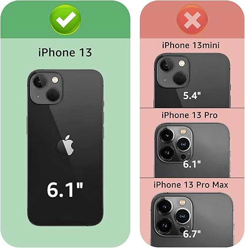 Miniatura 2 de XcaseBar Funda tipo cartera para iPhone 13 de 6.1 pulgadas con cremallera y tarjetero de crédito con bloqueo RFID, funda de piel sintética con tapa