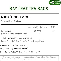 Vista 8 de FRESHDRINKUS, 40 bolsas de té de hoja de laurel premium, 100% natural y puro de hojas de laurel. Té de hierbas de laurel de hojas sueltas. Fabricado