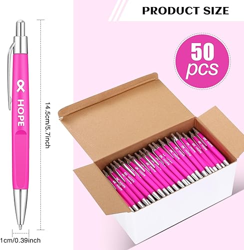 Miniatura 4 de 50 bolígrafos de cáncer de mama a granel, color rosa, morado, naranja, listón, bolígrafo de concienciación, pulseras antiviolencia, conciencia sobre