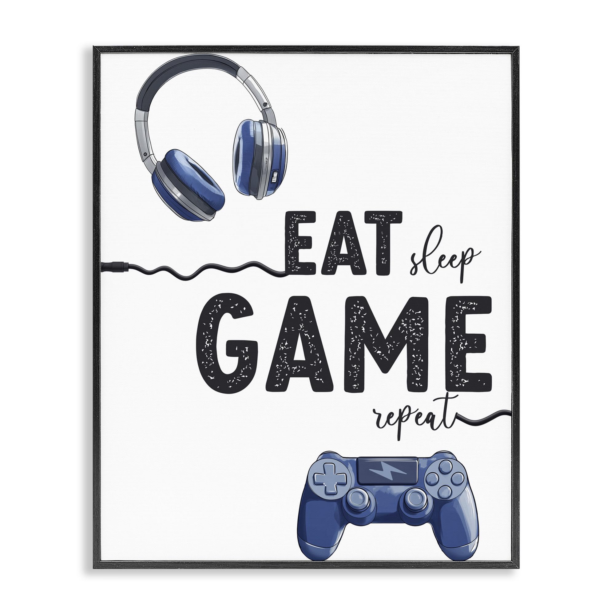 Eat Sleep Game par Christine Simpson resout le manque d'inspiration pour habiller un mur vide