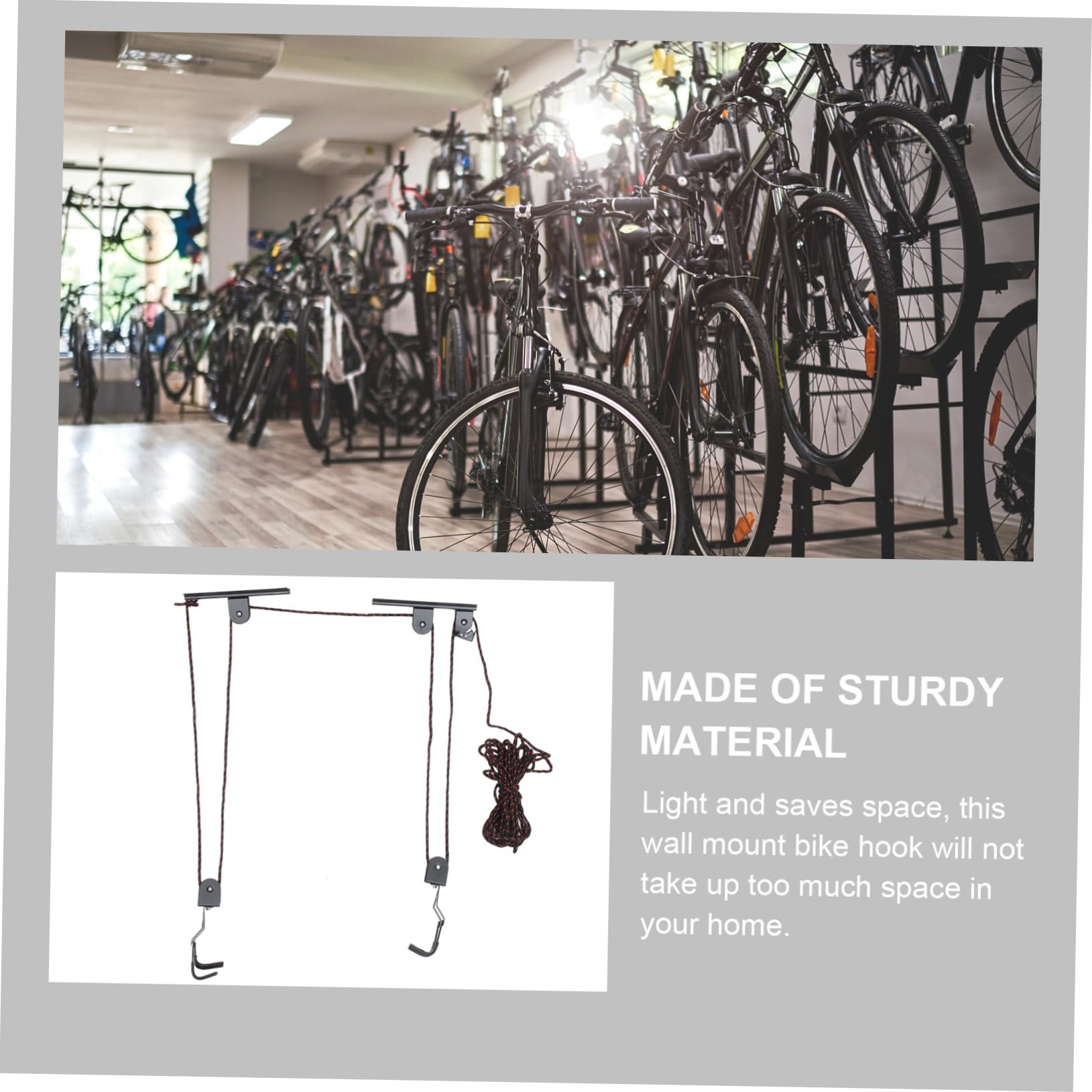 TOYANDONA Colgador de Bicicleta Resistente Estante de Pared de Kayak Limpieza de colgadores de Bicicletas Gancho para Colgar Bicicletas Abdominales Black