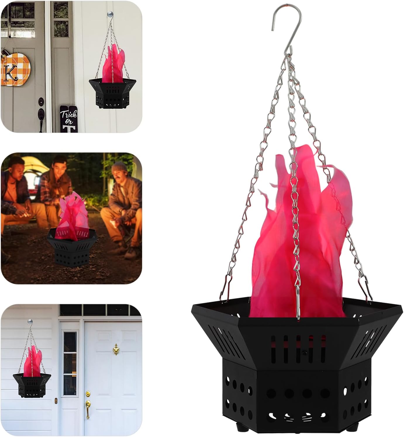 4000 RPM Flame Fire Light Machine 2 LED 3D Artificial Fake Flames Lamp Electric Fake Campfire Lamp Stage Atmosphere Effect Fake Fire Flame for Christmas Halloween Party Decoration