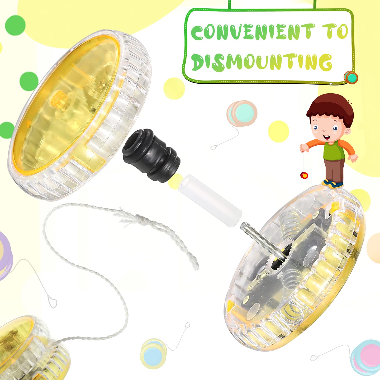 Pack De 5 Yo-Yo LED Lumineux – Couleurs Variées, Idéal Pour Débutants Et Enfants, Cadeau Anniversaire Ou Noël (Jaune, Vert, Rouge, Rose, Bleu)