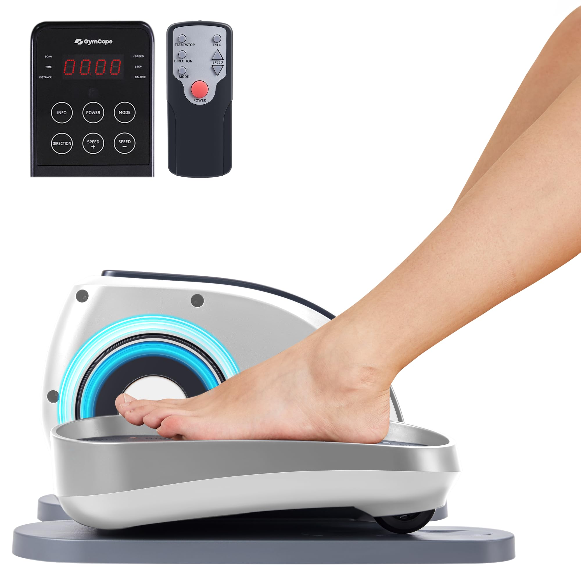 Under Desk Elliptical Machine, Seated Ellipse Leg Exerciser As Seen on TV, Portable Electric Pedal Exerciser for Seniors While Sitting with Remote Control, 10 Adjustable Speeds ( One in stock is BLACK)