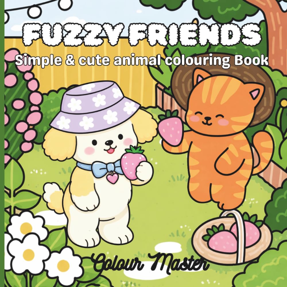 Fuzzy Friends: Simple & Cute animal coloring Book