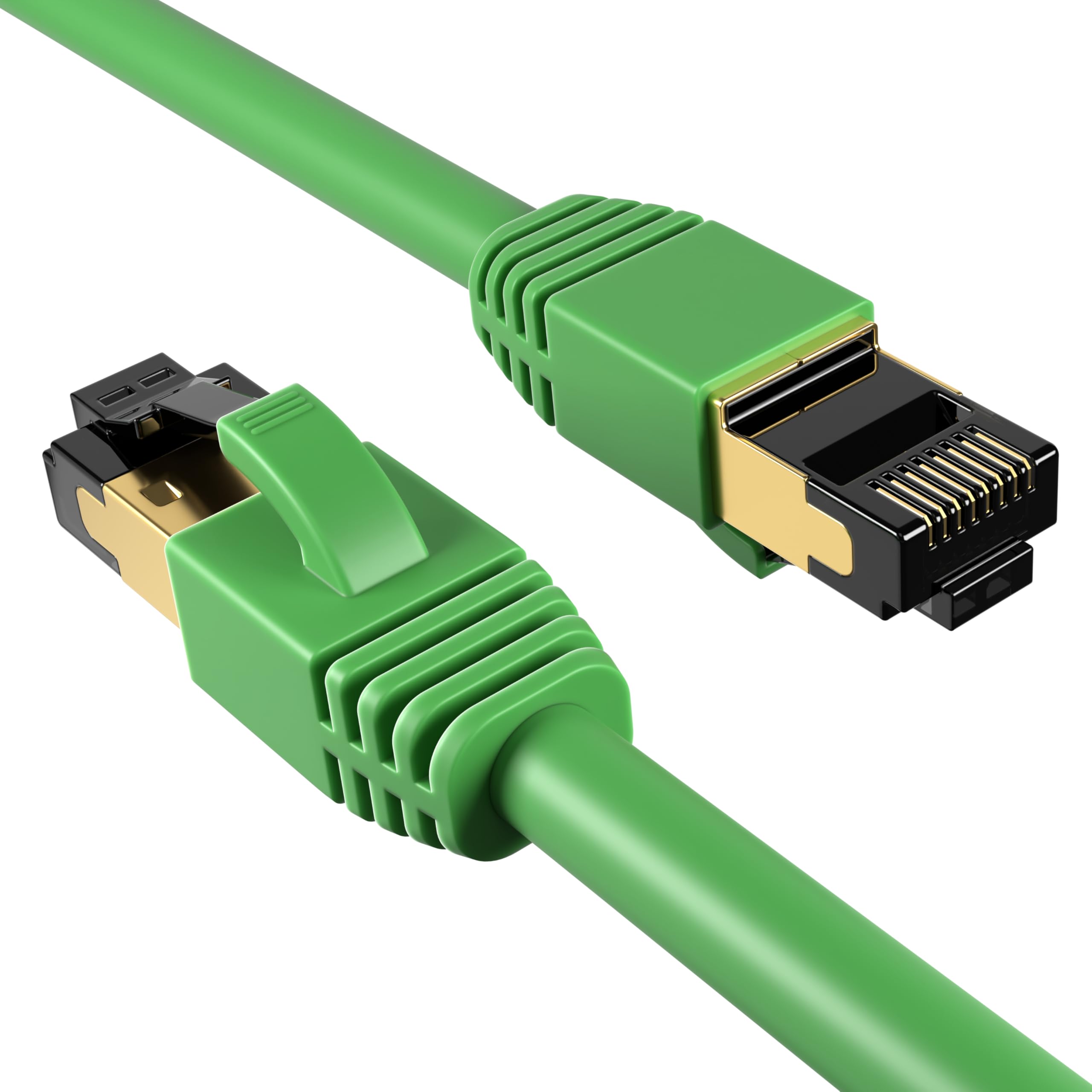 Cables Direct Online Cat8 Green 5FT SFTP Ethernet Patch Cable 40Gbps 2000Mhz Connection 26AWG Shielded Copper RJ45 Backwards Compatible with Cat5, for
