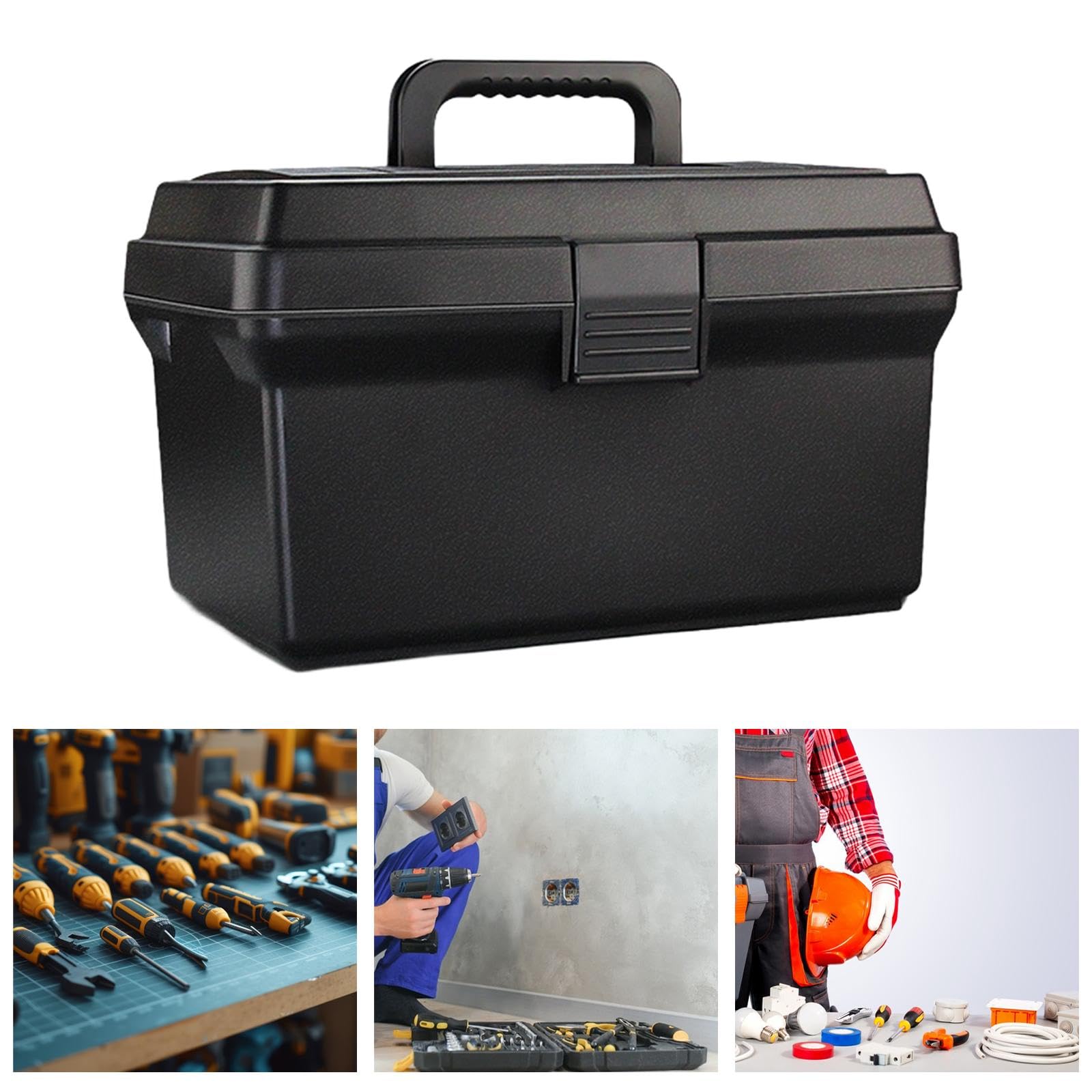 Empty Tool Box, Hardware Tool Box, Portable, for Garages, 16inch