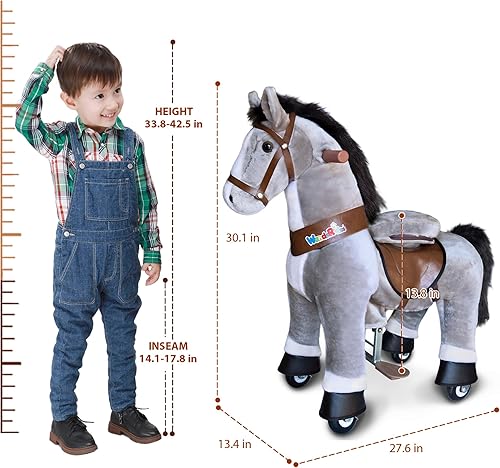 Miniatura 26 de WondeRides Caballo de juguete para pasear a caballo, tamaño M 4 para edades de 4 a 9 años (36 pulgadas de altura), unicornio mecánico con ruedas