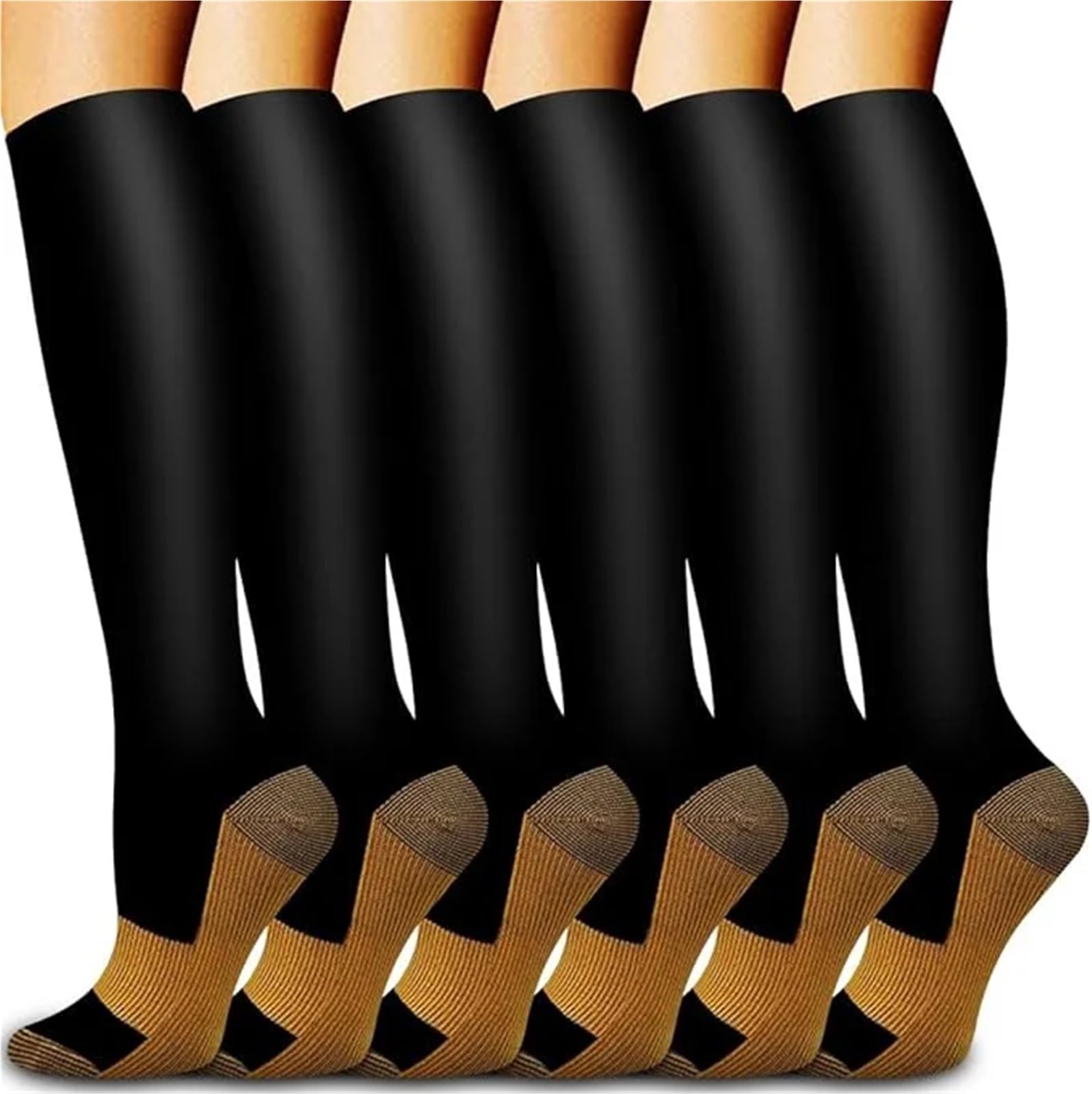 6 Paare/los Kompression Socken Bunte Tiere Wandern Basketball Fußball Krampfadern Druck Nylon Strümpfe Männer Frauen drop schiff(Black Copper,S-M)