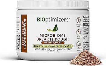 Microbiome Breakthrough Gut Support Powder Chocolate Flavor With Lactobacillus Strains, Bone Broth & Collagen Source of L-Glutamine Supports Digestive Comfort, Gas & Bloating Relief 30 Servings*