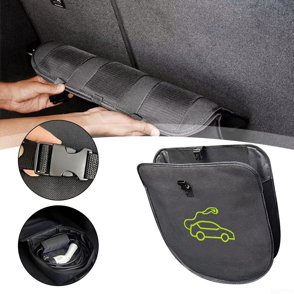 Étui de rangement pour chargeur de voiture électrique, sac de cordon de charge EV, tissu Oxford 600D imperméable, sac de rangement pour ligne de charge de véhicule d'énergie