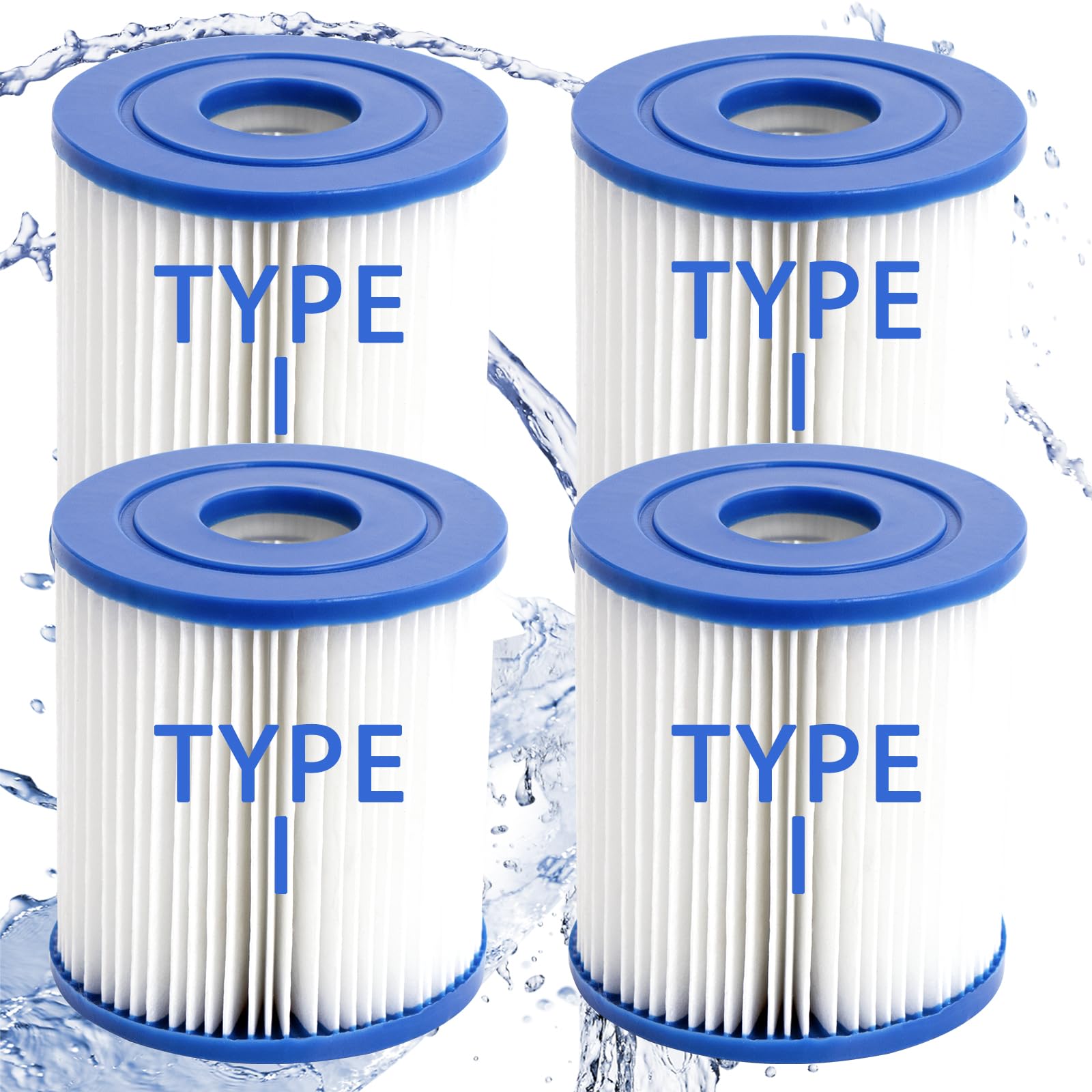 CYXG Pool Filter Cartridges Pool Filters, Cartridge for Above Ground Pool Filter, Cartridge Accessory for Use in 300 Gallon Easy Set Pool Filter Pump (4 Pack, Type I)