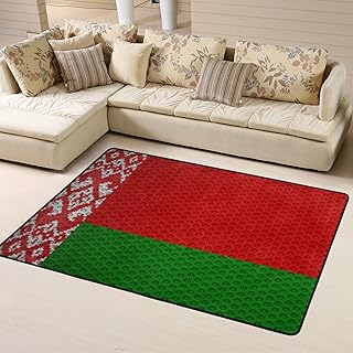 Flag of Belarus Area Rug 4x6 Feet Rugs for Living Room Bedroom Soft Indoor Floor Rug Non-Slip Carpet