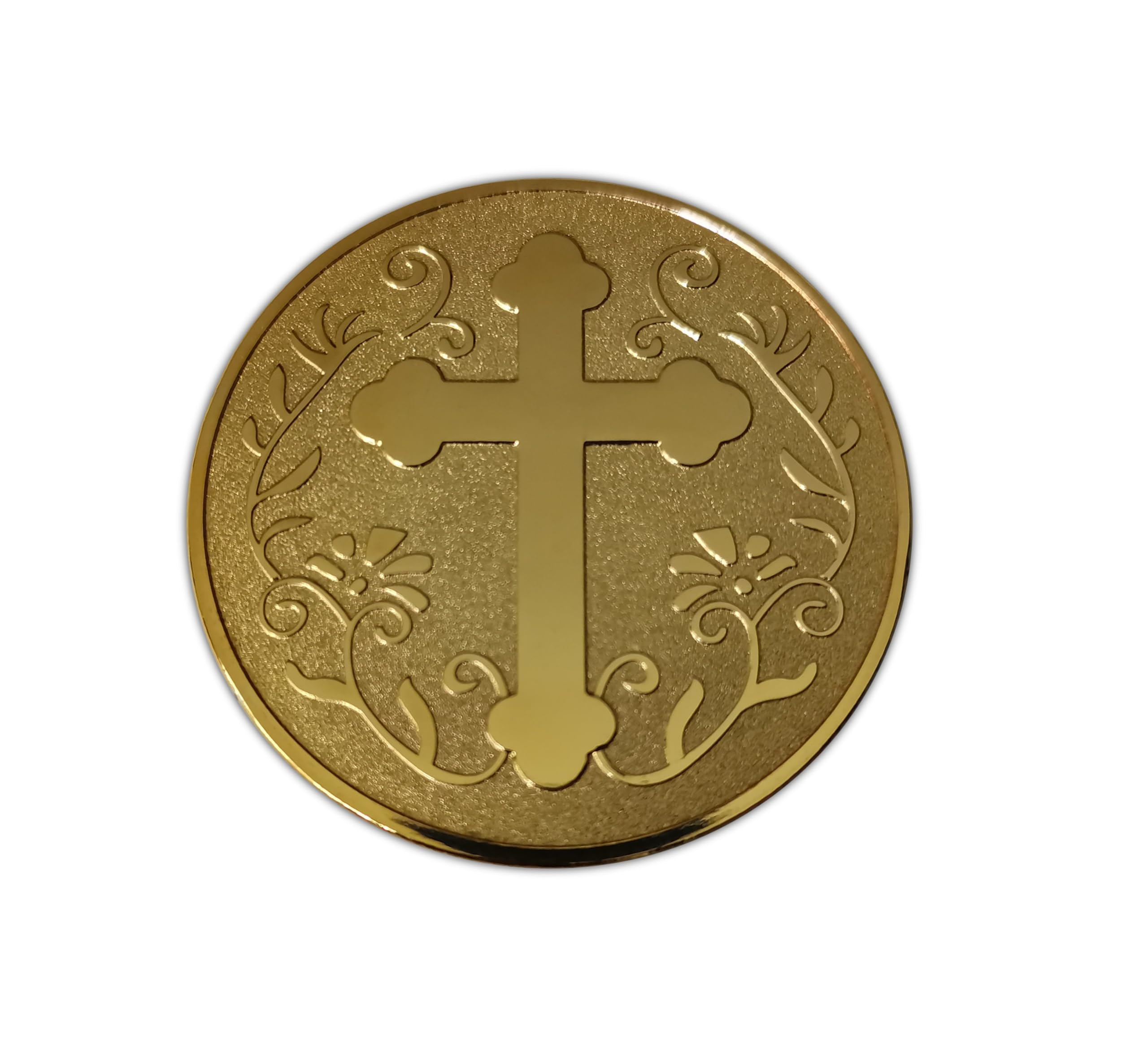Eillwin Gold Holy Cross Commemorative Coin, Servant Of Christ Religious Keepsake Token, Spiritual Christian Souvenir Home Decoration