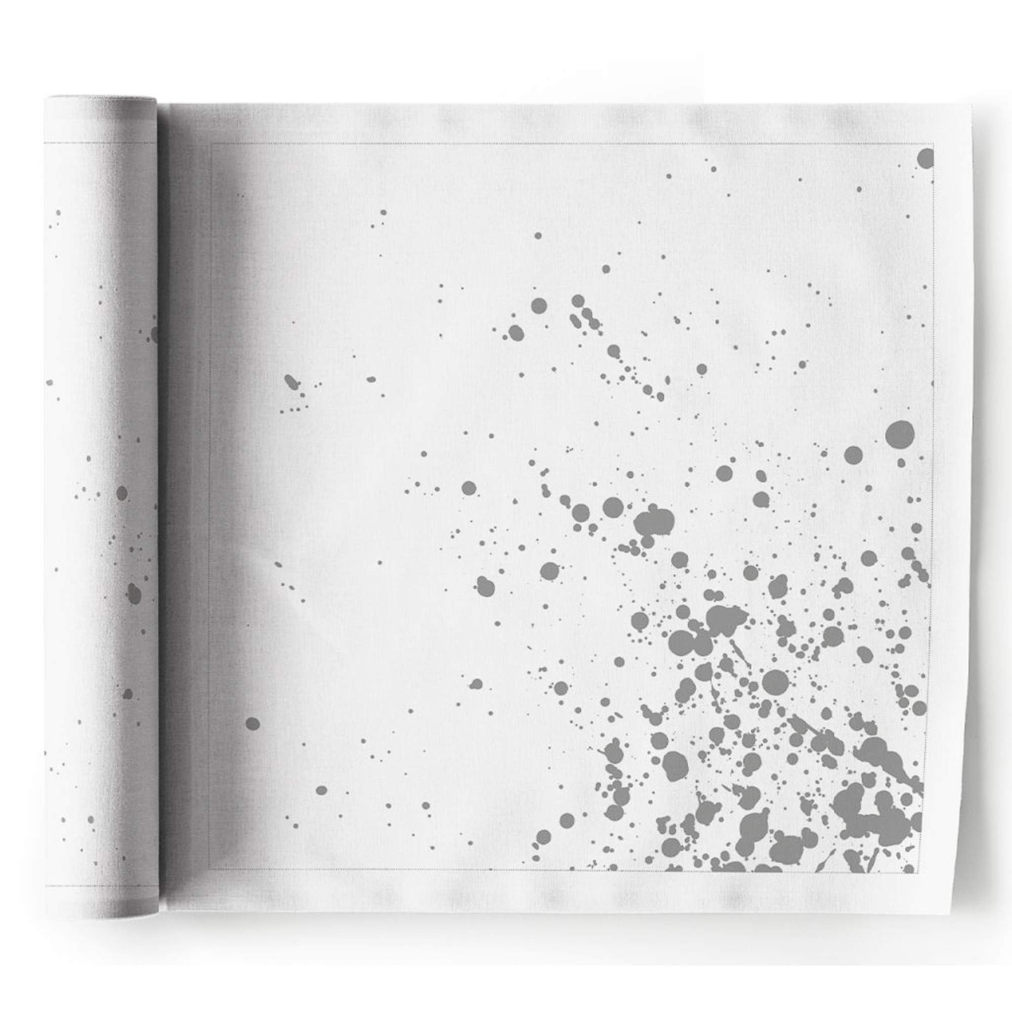 MY DRAPCloth Washable and Reusable Dinner Napkin - 12.6 x 12.6 in (6 Per Roll, Linen Silver Splash)OEKO-TEX STANDARD 100