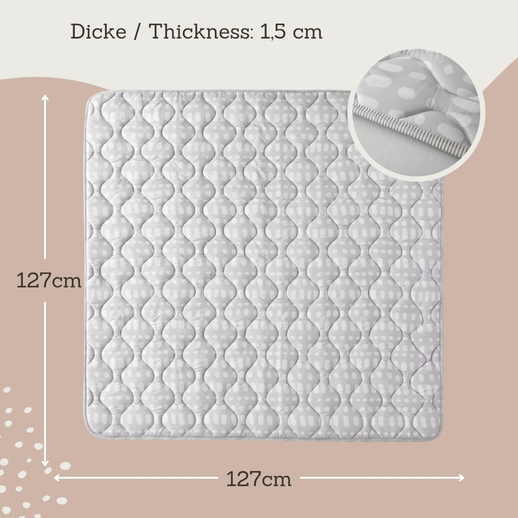 Large Padded Play Mat 127 cm, Extra Thick 1.5 cm Soft Playmat for Newborns in a Stylish Unisex Design - Image 2