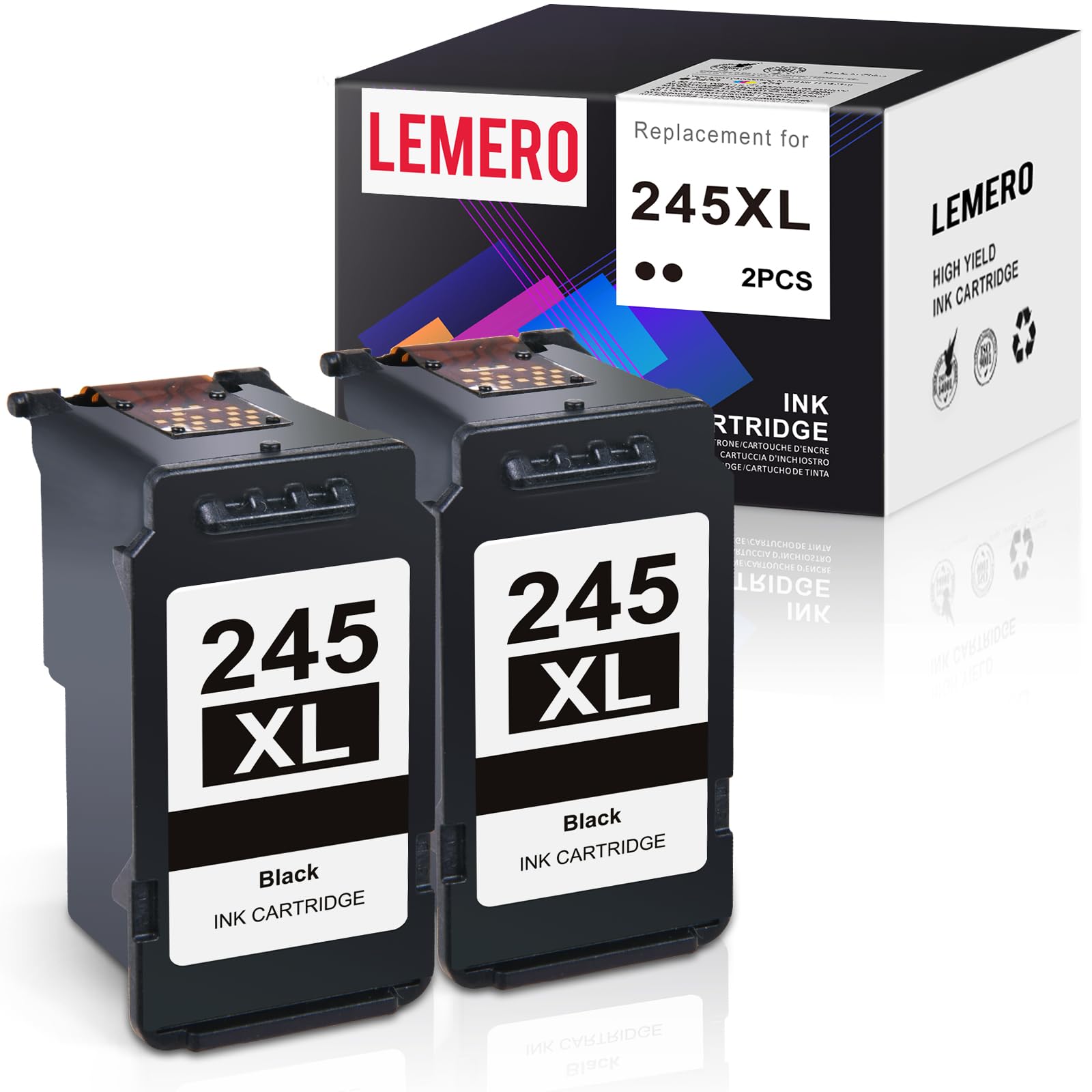 2-Pack PG-245XL Ink Cartridges For Canon PIXMA Printers - Remanufactured, 3-Year Warranty