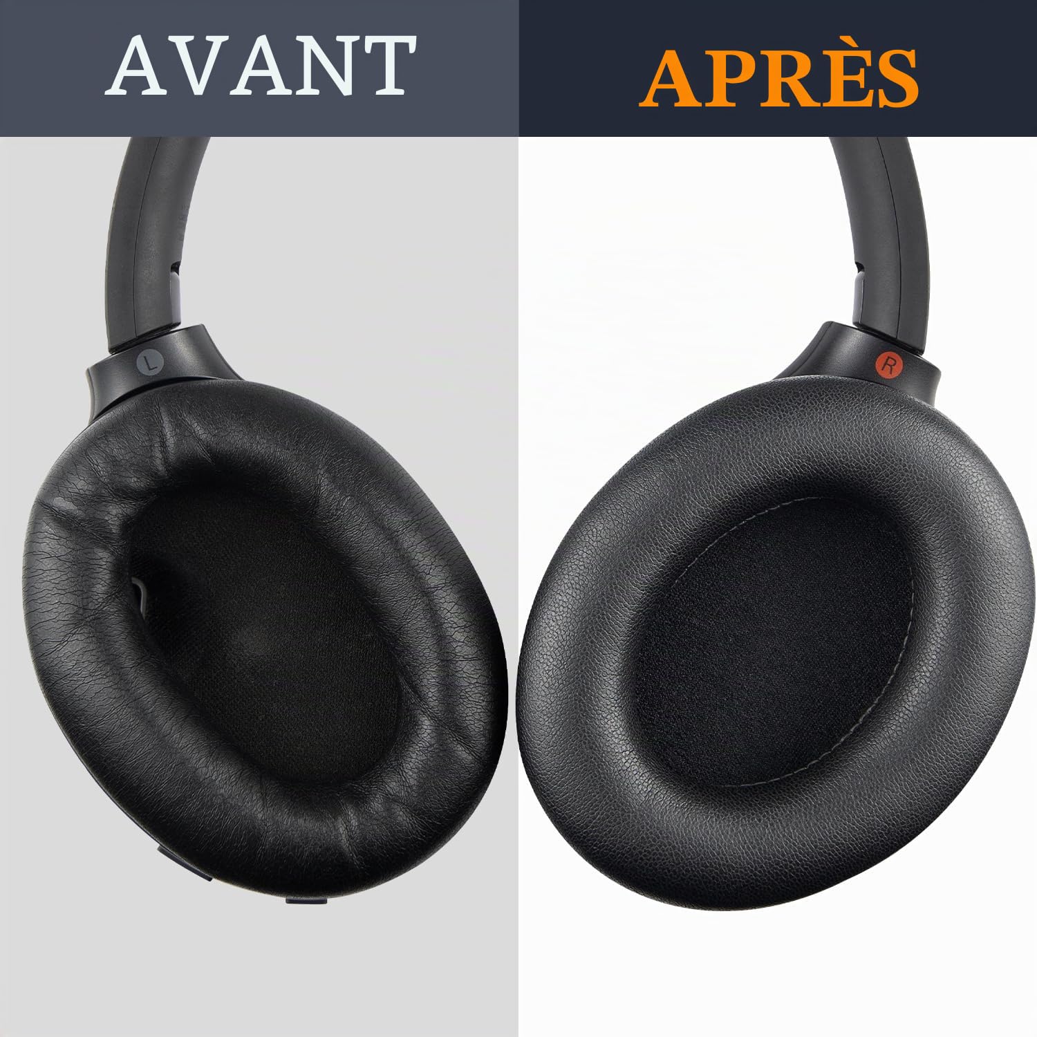 SOULWIT Mousse Coussin Coussinets + Bandeau, Kit de Remplacement pour Sony WH-1000XM4 (WH1000XM4) Les Circum-auraux Casques, pièce de Rechange pour Le Coussinet de Bandeau