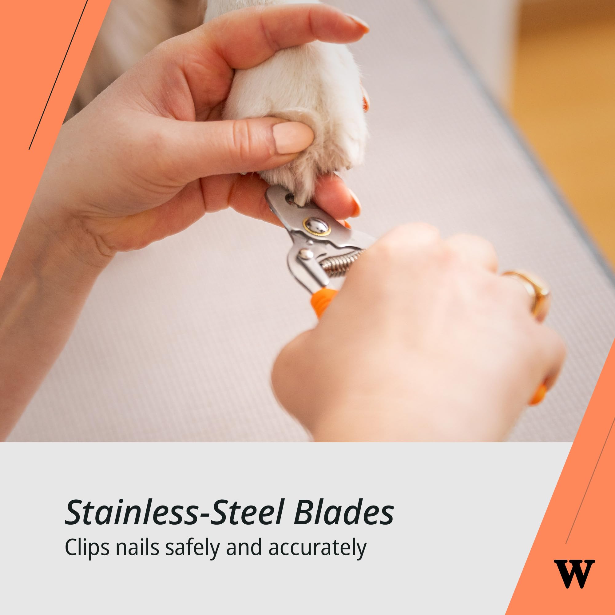 Wahl Nail Clippers - Coupe-Griffes pour Chats et Chiens, Coupe-Griffes pour Animaux, Lames tranchantes, Verrouillage de sécurité, poignée en Caoutchouc, Orange