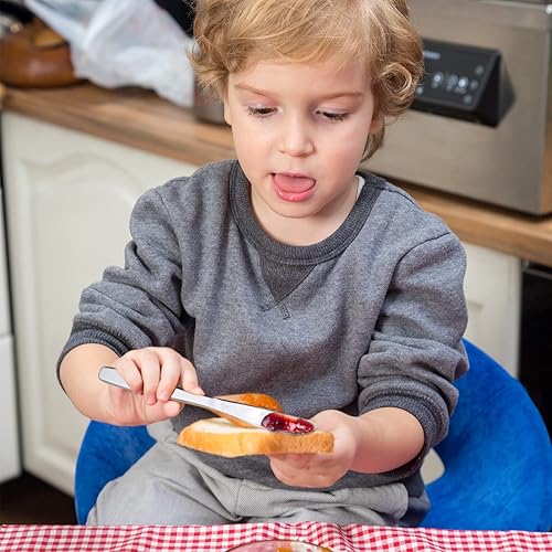 Miniatura 6 de Lehoo Castle Juego de cubiertos de acero inoxidable para niños, tenedores, cucharas y cuchillos, 6 piezas (colección espacial)