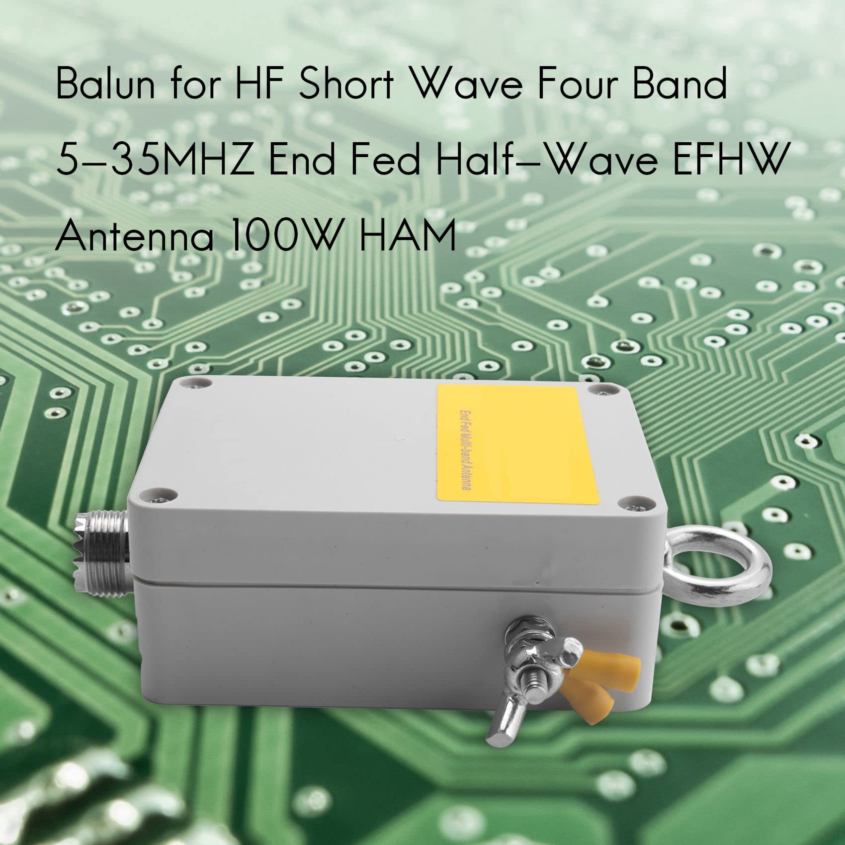 1:49-49: 1 Balun para Antena HF de onda corta de cuatro bandas 5-35MHZ de extremo alimentado en media onda EFHW 100W Ham
