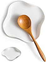 Vista 12 de Soporte para cuchara, soporte de cuchara de cerámica con borde con volantes para estufa, moderna decoración de cocina, soporte para cucharón