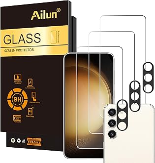 Ailun Screen Protector for Galaxy S23+/ S23 Plus [6.6 Inch] 3Pack + 3Pack Camera Lens Tempered Glass Fingerprint Unlock 0.25mm Ultra Clear Anti-Scratch Case Friendly [Not For S23 Ultra]