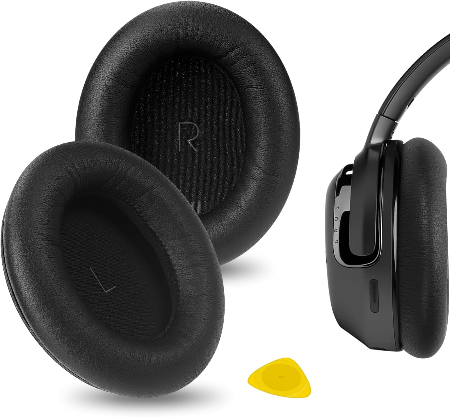 Geekria QuickFit Replacement Ear Pads Compatible with JBL Tour ONE/Tour ONE M2 Headphones, Repair Parts (Black)