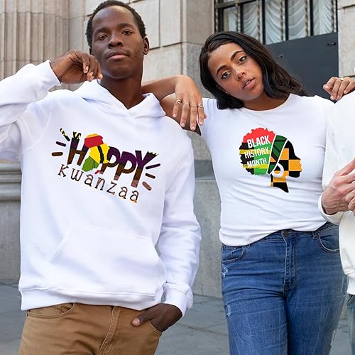 Miniatura 5 de HTVSTD Kwanzaa HTV Vinilo de transferencia de calor  12 hojas (12 x 10 pulgadas) patrones de África HTV vinilo de transferencia de calor con