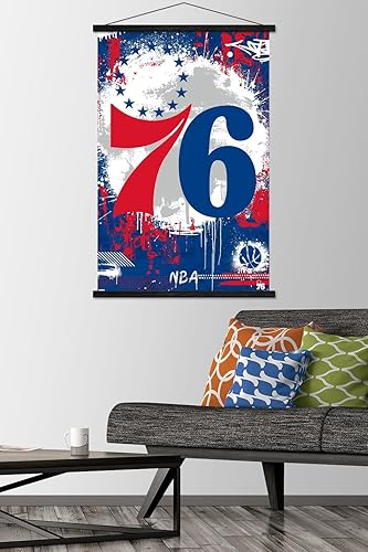 Miniatura 10 de Trends International NBA Philadelphia 76ers - Póster de pared con logotipo Maximalist 23 con marco magnético