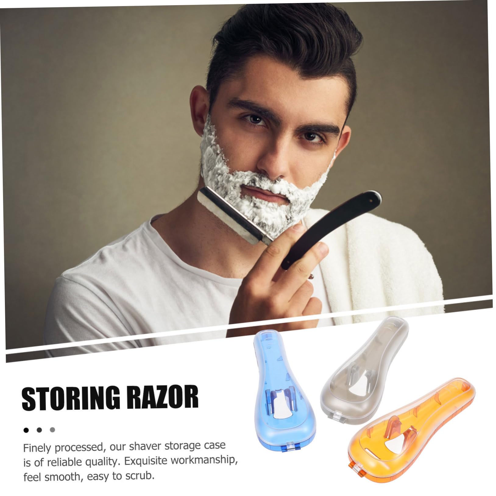 3pezzi Custodia Portatile Per Rasoio Organizer Antiurto Scatola Rasoio Custodia Leggera Borsa Per Riporre